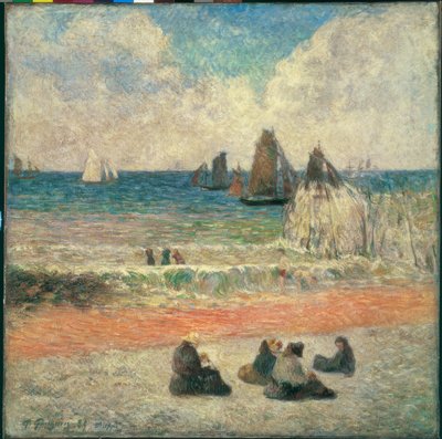 Beach at Dieppe by Paul Gauguin